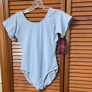 Eurotard Light Blue Short Sleeve Leotard Child X-Large